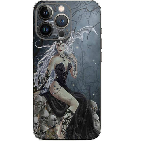 Gothic Queen with Silver Dragon by Nene Thomas iPhone 14 Pro Skin